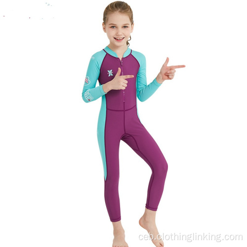 Mga Bata Usa ka Piras Long Sleeve Swimsuit